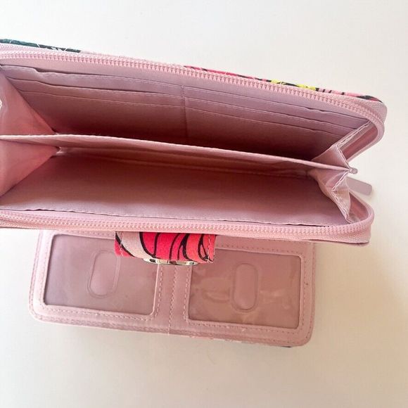 Vera Bradley Turnlock Wallet and Coin Purse Pink and Green Vintage Floral Print - Picture 6 of 9